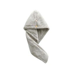 Super Absorbent Coral Fleece Hair Towel - Quick-Dry Microfiber Bath Towel Cap
