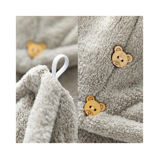Super Absorbent Coral Fleece Hair Towel - Quick-Dry Microfiber Bath Towel Cap