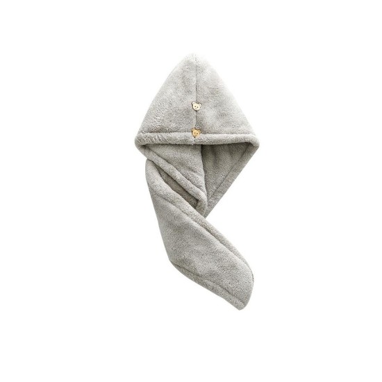 Super Absorbent Coral Fleece Hair Towel - Quick-Dry Microfiber Bath Towel Cap