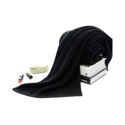 Premium Black Cotton Towel Set - 21-Ply Thick & Super Absorbent for Gym, Bath, and Personalization