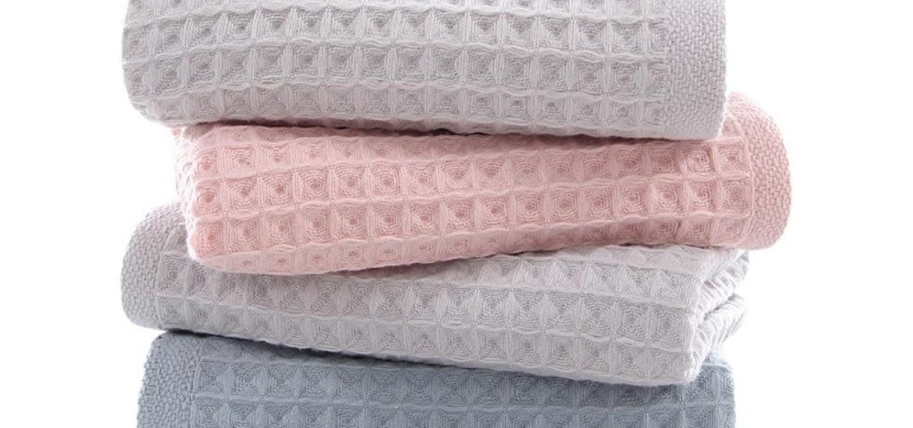 Honeycomb Waffle Weave Cotton Towel - Ultra Absorbent Face and Bath Towel